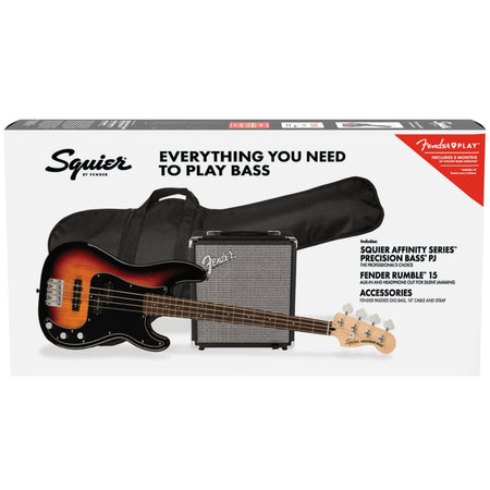 Đàn Guitar Bass Squier Affinity Series Precision Bass PJ Pack, Laurel Fingerboard, 3-Color Sunburst, #0372980000