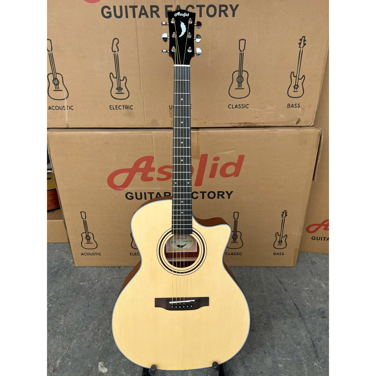 Đàn Guitar Acoustic Asolid 54CA Solid Top, Natural