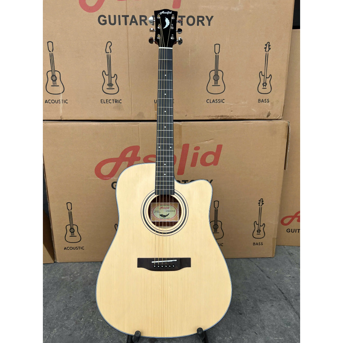 Đàn Guitar Acoustic Asolid 54CD Solid Top, Natural