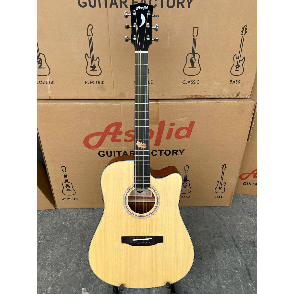 Đàn Guitar Acoustic Asolid 54GD Solid Top, Natural