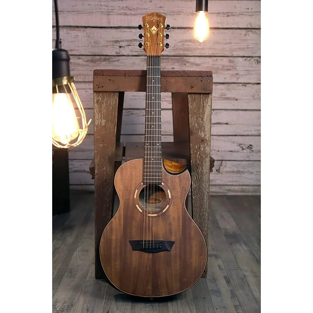 Đàn Guitar Acoustic Washburn G55 Mini, Koa with Armrest