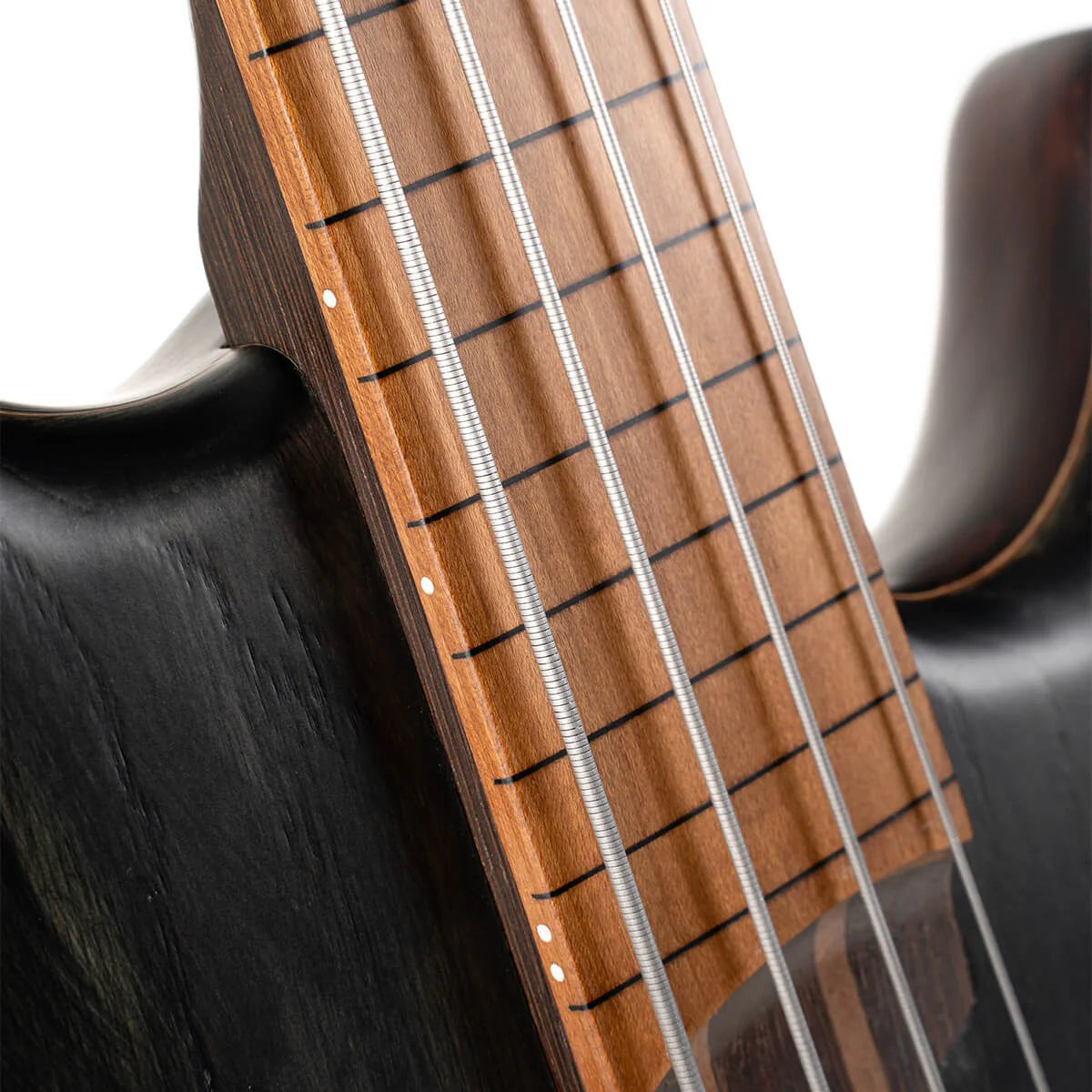 Đàn Guitar Bass Cort B4 Element FL, Open Pore Trans Black