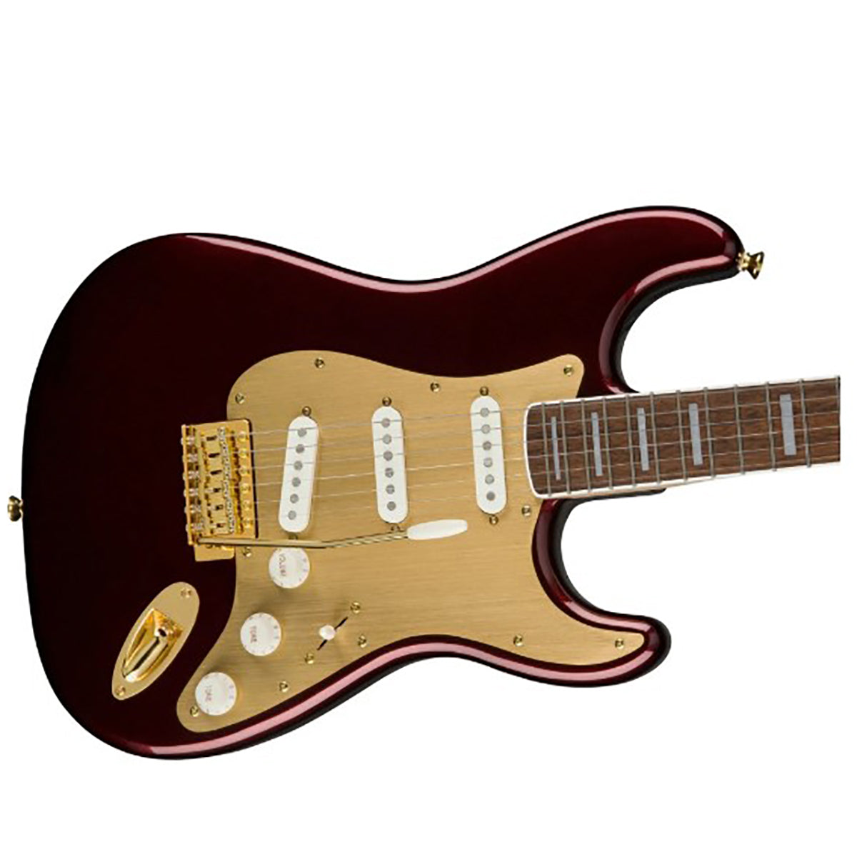 Đàn Guitar Điện Squier 40th Anniversary Stratocaster Gold Edition, Indian Laurel Fingerboard, Ruby Red Metallic, #0379410515