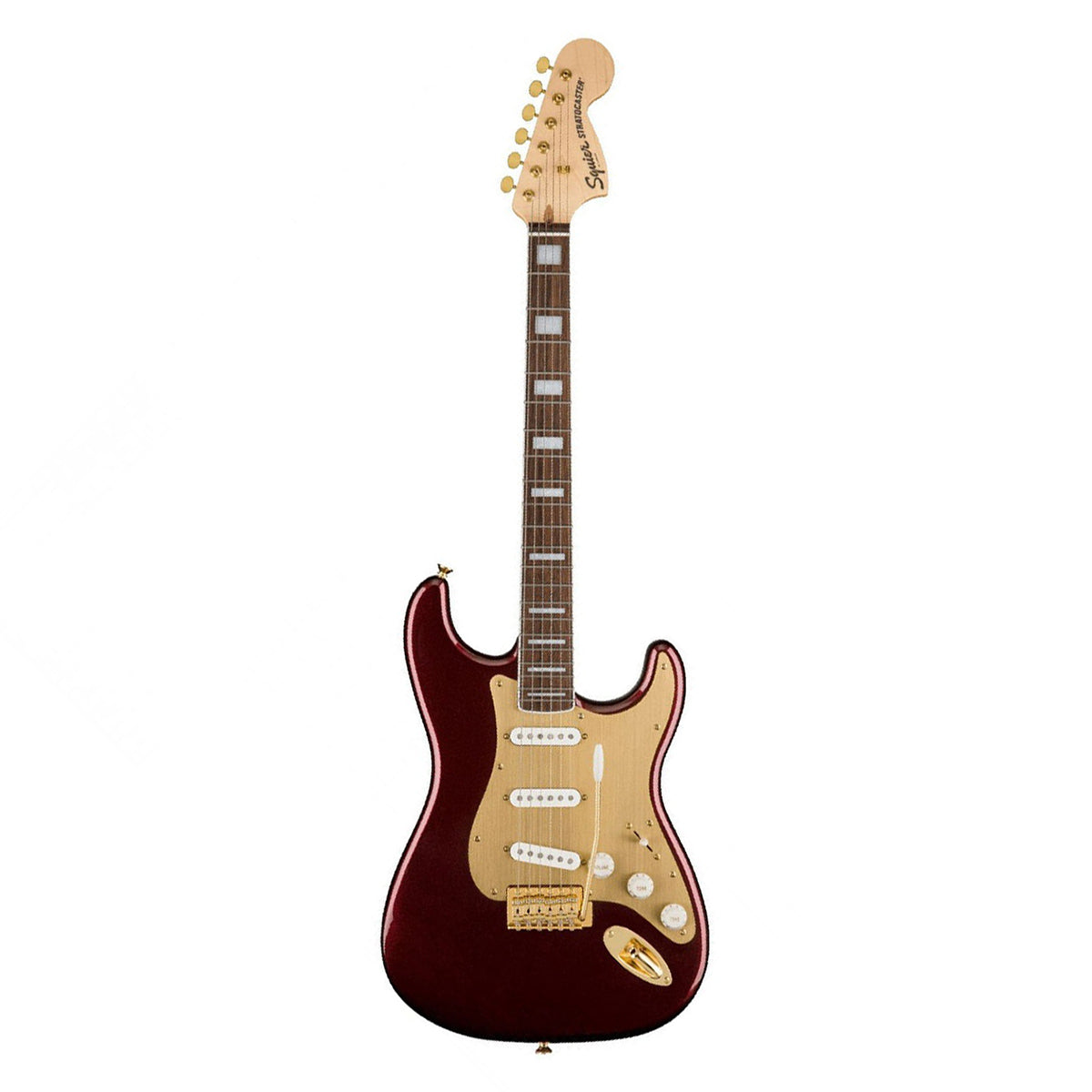 Đàn Guitar Điện Squier 40th Anniversary Stratocaster Gold Edition, Indian Laurel Fingerboard, Ruby Red Metallic, #0379410515