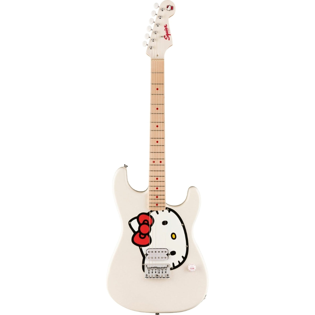 Đàn Guitar Điện Squier Hello Kitty Stratocaster, Maple Fingerboard, White, #0379102980
