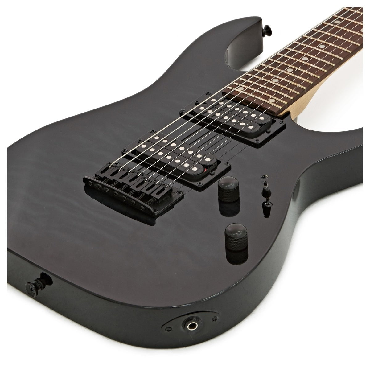 Đàn Guitar Điện Ibanez GRG7221QA, HH, 7 Dây, RG Gio Series, Transparent Black Sunburst