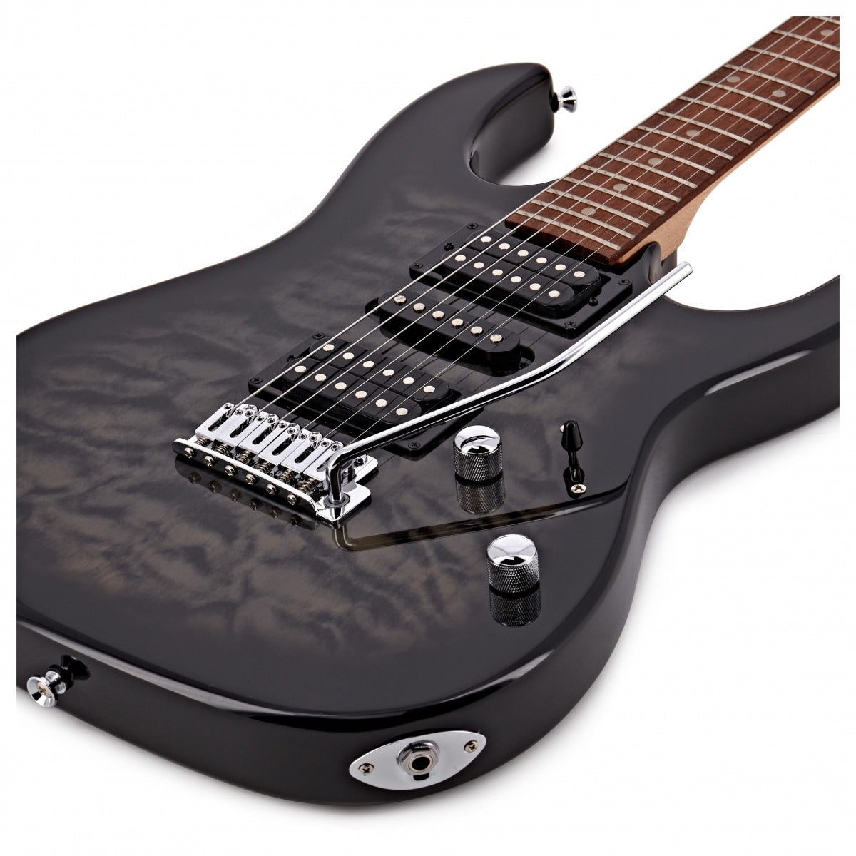 Đàn Guitar Điện Ibanez GRX70QA, HSH, RG Gio Series, Transparent Black Sunburst