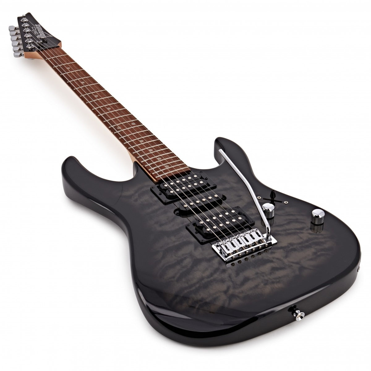 Đàn Guitar Điện Ibanez GRX70QA, HSH, RG Gio Series, Transparent Black Sunburst