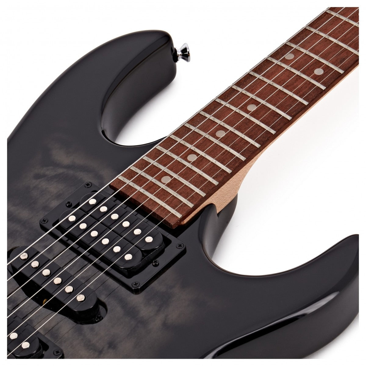 Đàn Guitar Điện Ibanez GRX70QA, HSH, RG Gio Series, Transparent Black Sunburst