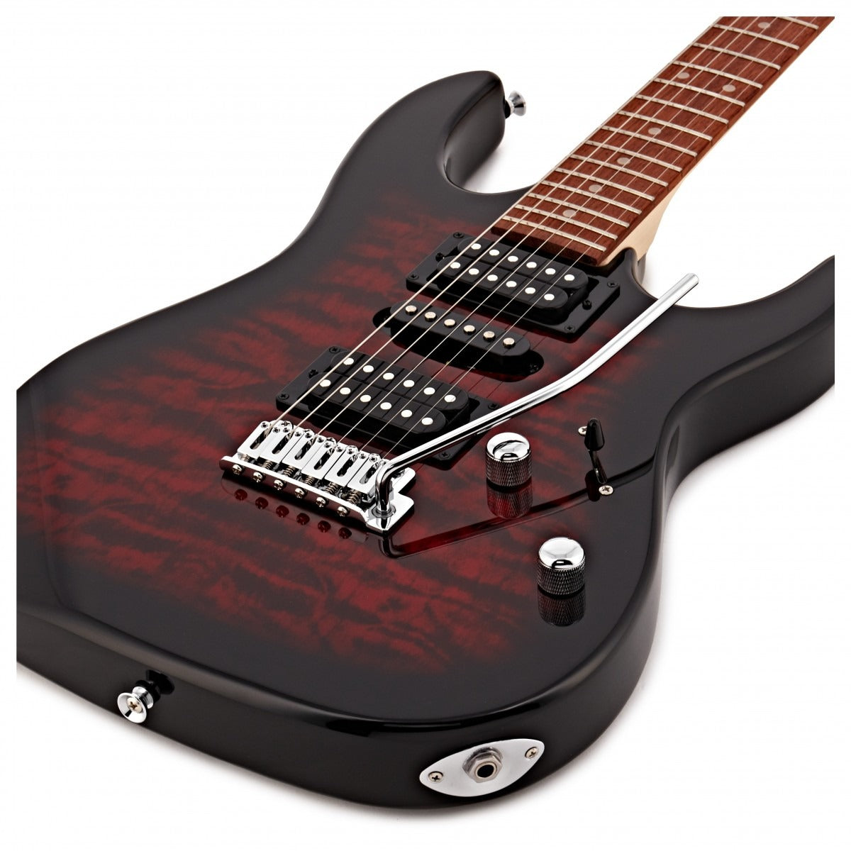 Đàn Guitar Điện Ibanez GRX70QA, HSH, RG Gio Series, Transparent Red Burst