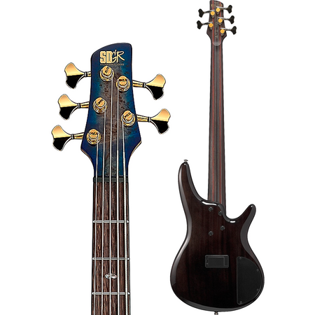 Đàn Guitar Bass Ibanez SR Premium, Ibanez SR2605L Left-Handed, Cerulean Blue Burst w/Bag