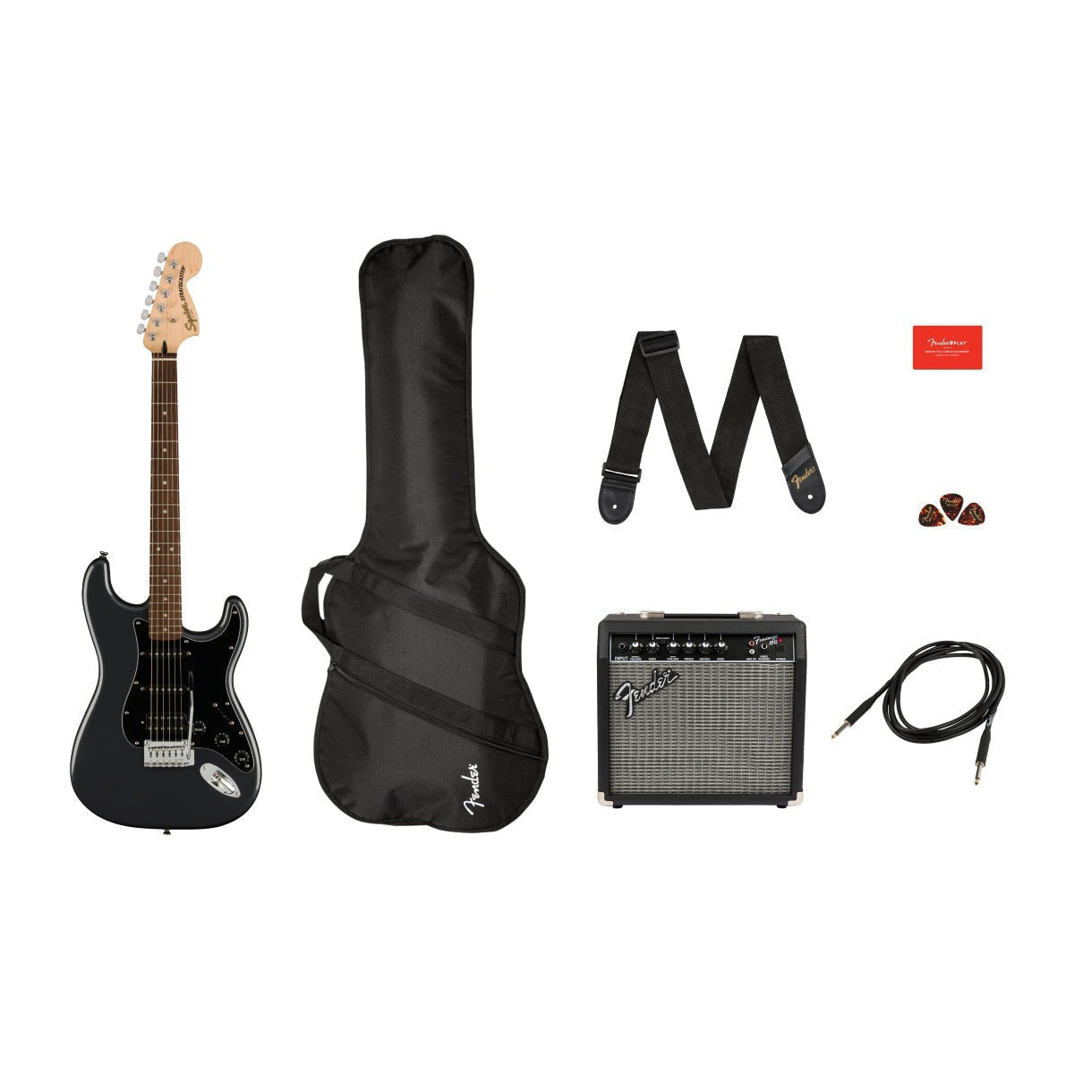 Đàn Guitar Điện Squier Affinity Series Stratocaster HSS Pack, Maple Fingerboard, Charcoal Frost Metallic, #0372821069