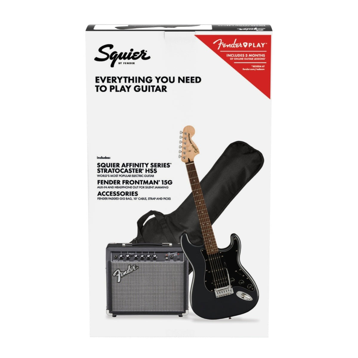 Đàn Guitar Điện Squier Affinity Series Stratocaster HSS Pack, Maple Fingerboard, Charcoal Frost Metallic, #0372821069