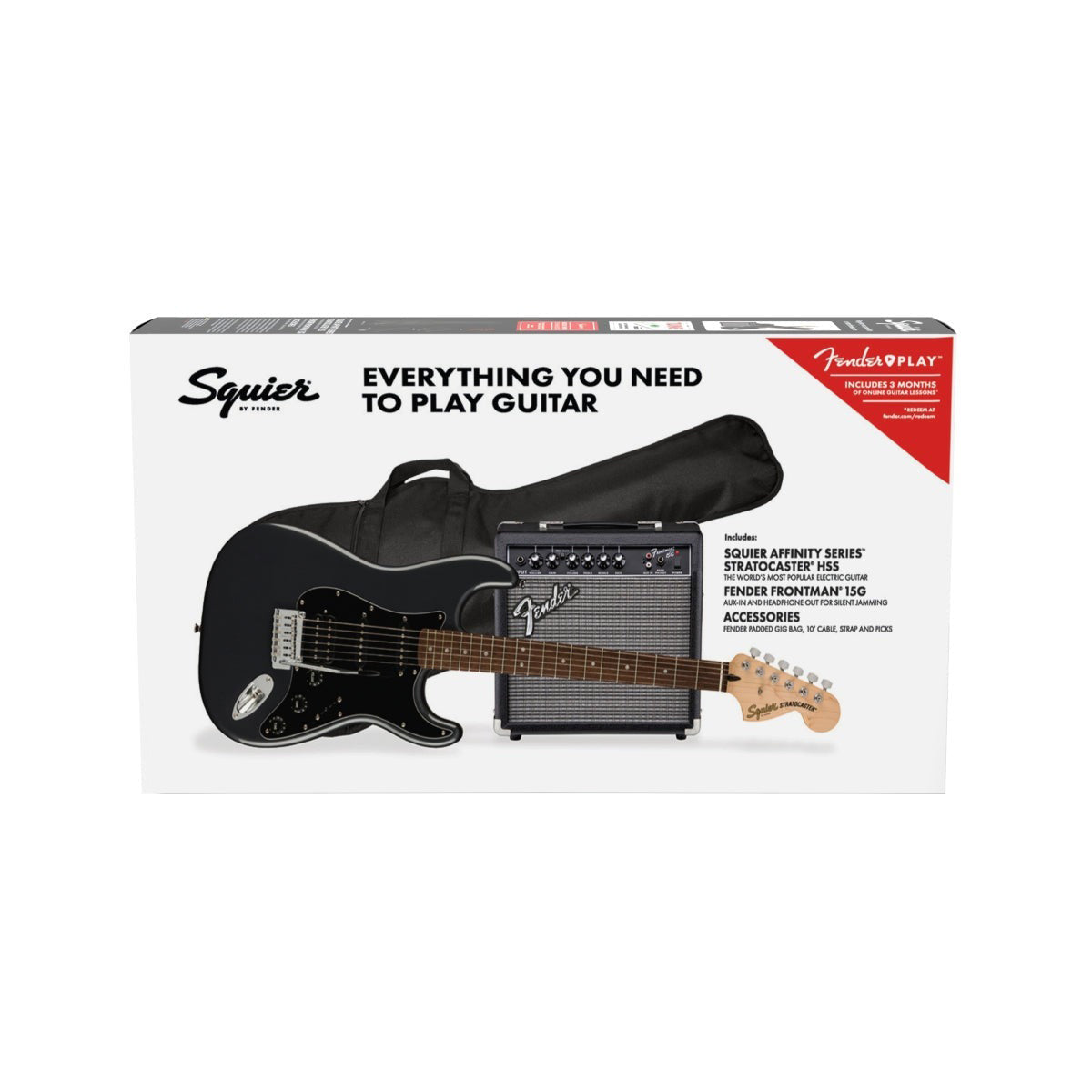 Đàn Guitar Điện Squier Affinity Series Stratocaster HSS Pack, Maple Fingerboard, Charcoal Frost Metallic, #0372821069