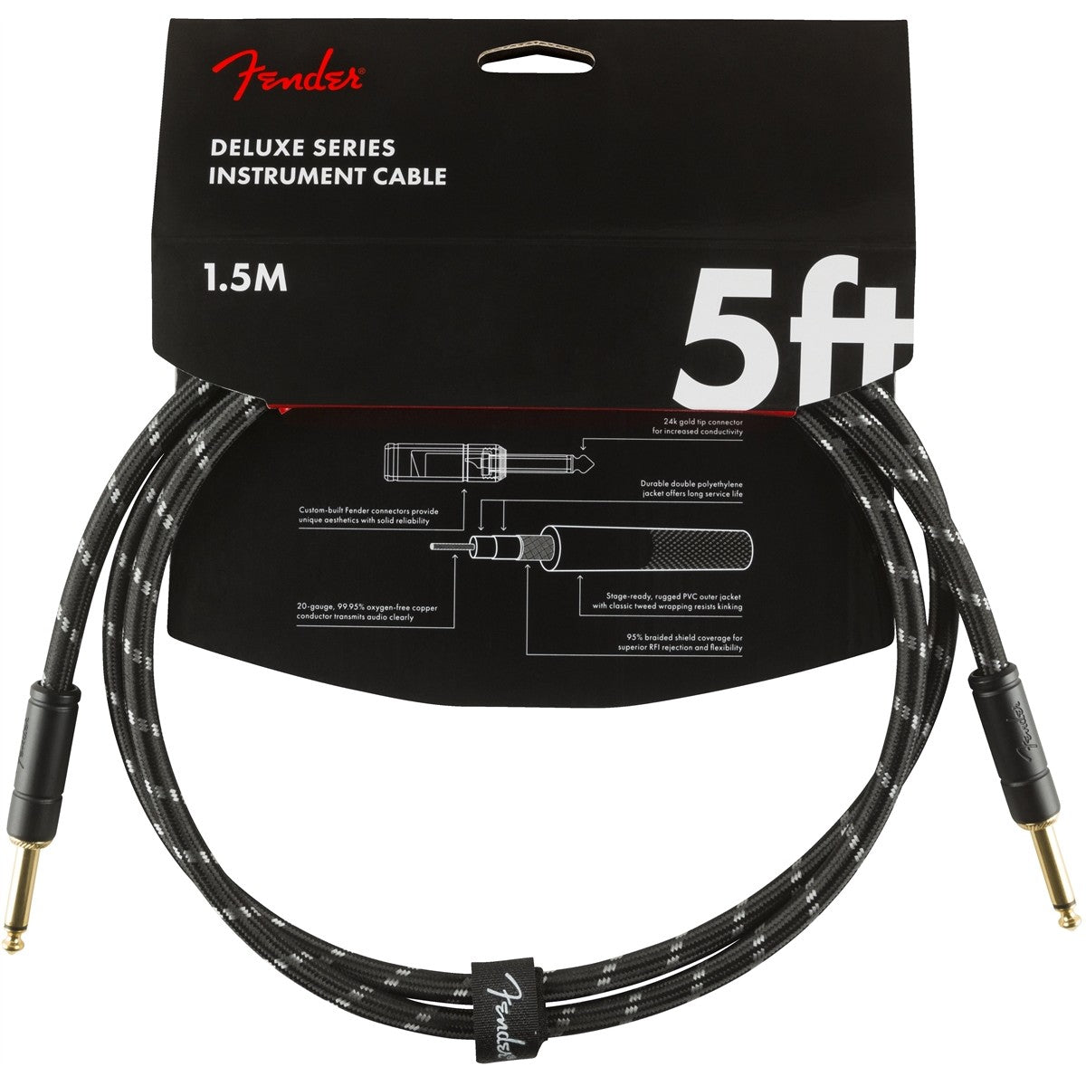 Dây Cáp Kết Nối Fender Deluxe Series Instrument Cable, Tweed - Việt Music