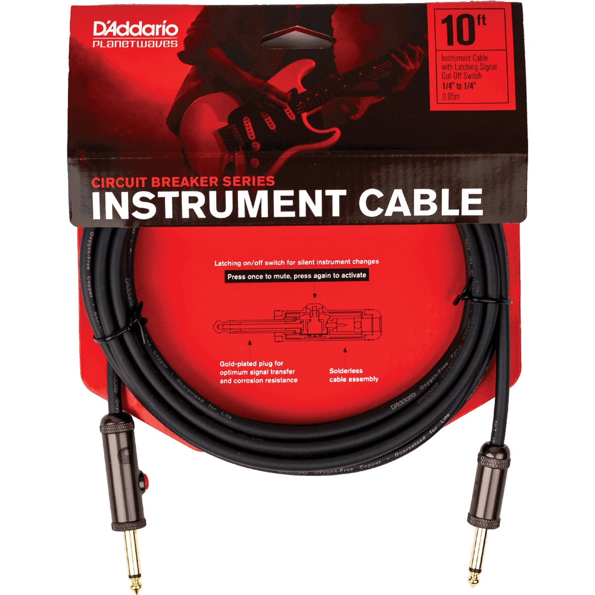 Dây Cáp Kết Nối D'Addario Circuit Breaker Instrument Cable PW-AGL