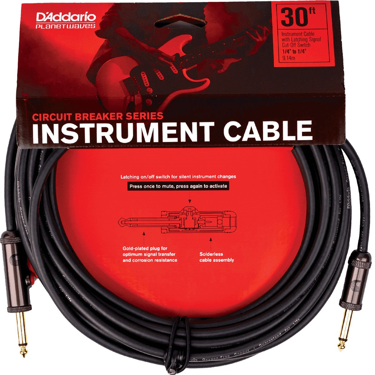 Dây Cáp Kết Nối D'Addario Circuit Breaker Instrument Cable PW-AGL