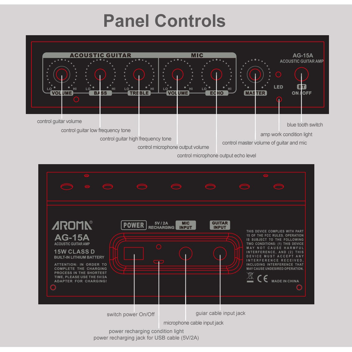 Amplifier Aroma AG15A, Combo - Việt Music