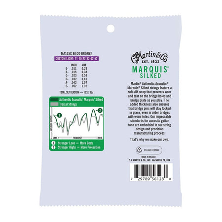 Dây Đàn Guitar Acoustic Martin Authentic Marquis Silked 80/20 Bronze - Việt Music