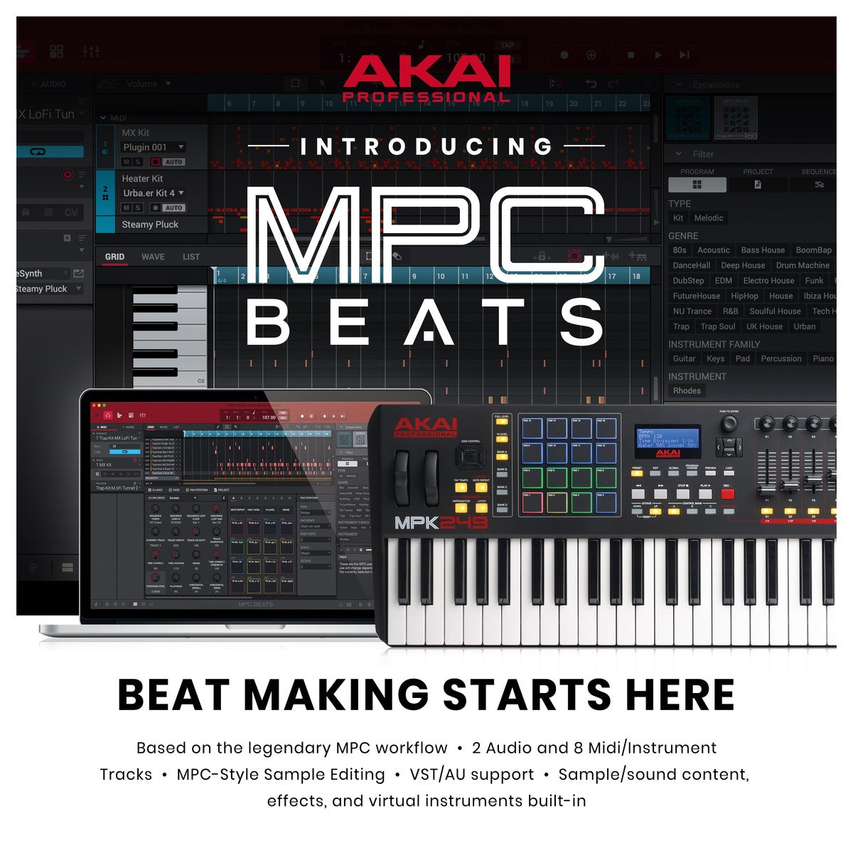 MIDI Keyboard Controller Akai Professional MPK249 - Việt Music