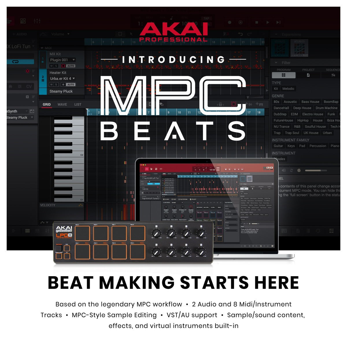 MIDI Pad Controller Akai LPD8 - Việt Music
