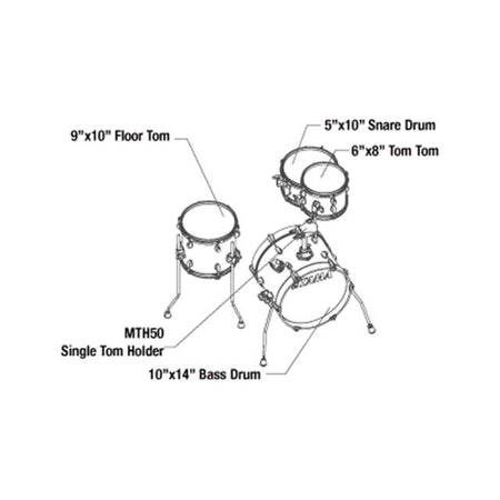 Trống Cơ TAMA LJK44H4-CPM Club-JAM Flyer 4-Piece w/ HardwareThrone, Candy Apple Mist - Việt Music